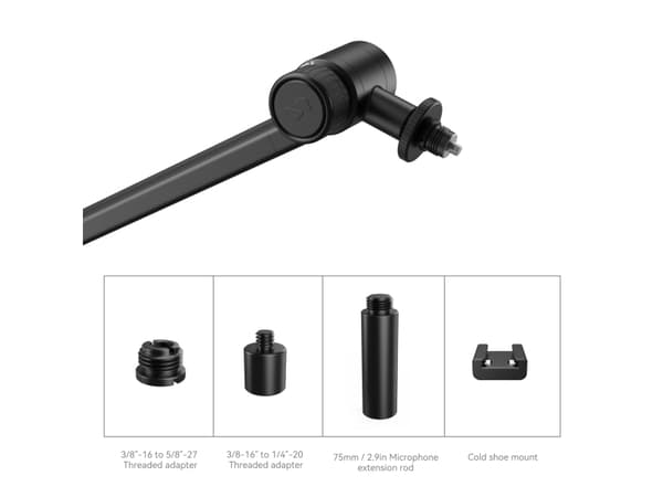 SmallRig 4303, 1/4, 3/8, 5/8", Aluminium, Stål, Sort