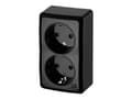 Pikkukuva 1 / 4: Elektroplast Double Schuko Surface Socket Black