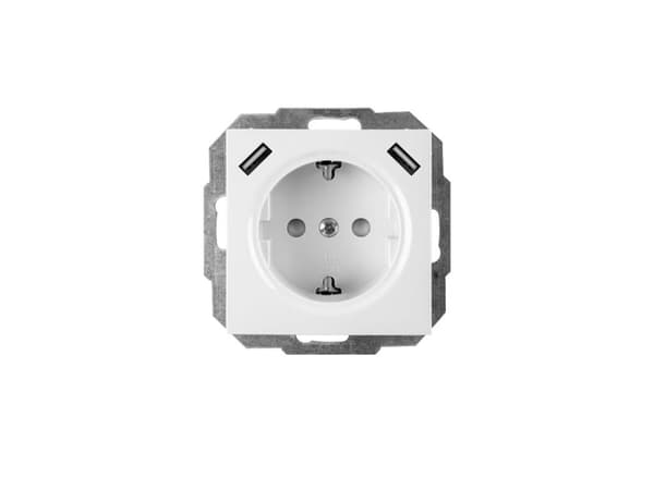 Elektroplast Socket+2Usb White