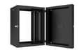 Miniatyrbilde 3 av 4: Lanview by Logon - Rack skap - 60 x 60, double, pro - veggmonterbar - svart, RAL 9005 - 16U - 19"