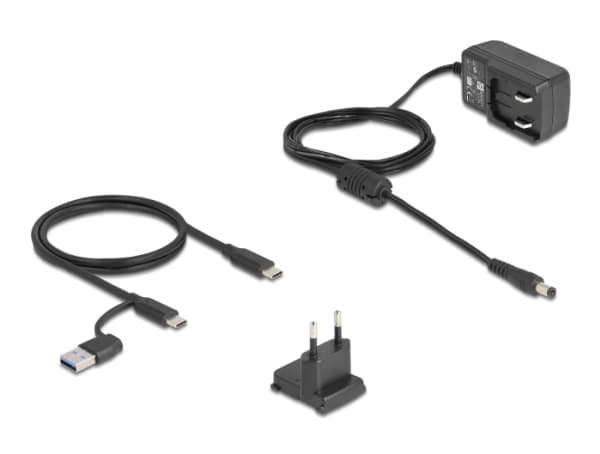 Delock - HDD / SSD-dokkestasjon - 10 Gbps, with fan - brønner: 1 - 2,5" / 3,5" delt, M.2 - M.2 NVMe Card / SATA 6Gb/s - USB-C 3.2 (Gen 2) - svart, gr