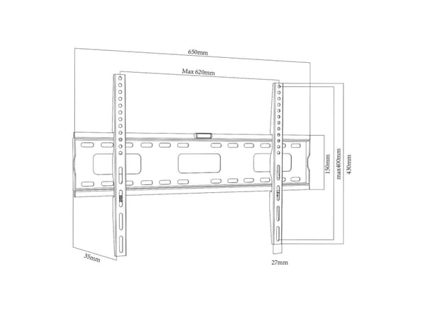 Maclean TV-hållare, max VESA 600x400, 32-100", 80kg, MC-419