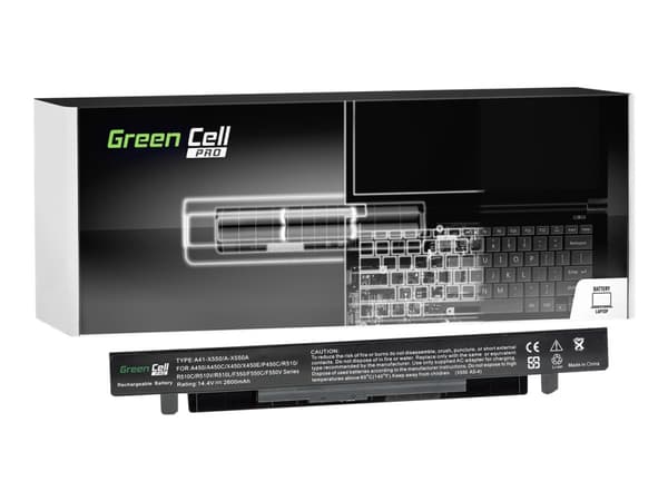 Green Cell PRO - Batteri til bærbar PC (tilsvarer: Asus A41-X550A) - litiumion - 4-cellers - 2600 mAh - svart - for ASUS R510CA; X550CA; X550CC; X550