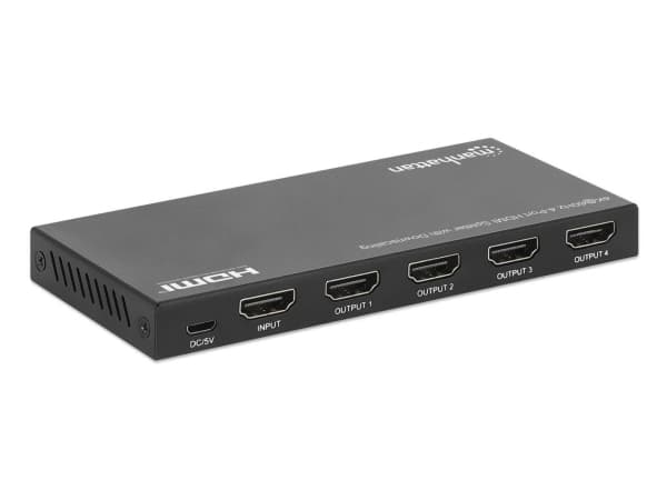 Manhattan 208369, HDMI, 4x HDMI, 3840 x 2160 piksler, sortering, plast, 4K Ultra HD
