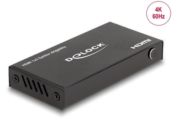 DeLOCK 18651, HDMI, 2x HDMI, 3840 x 2160 pixlar, Svart, Metall, 4K Ultra HD