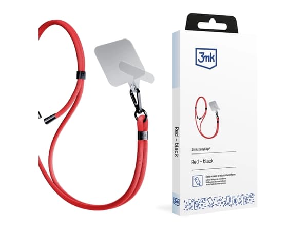 3MK EasyClip, Mobiltelefon, Nylon, Zink, Sort, Rød, Hengende boks