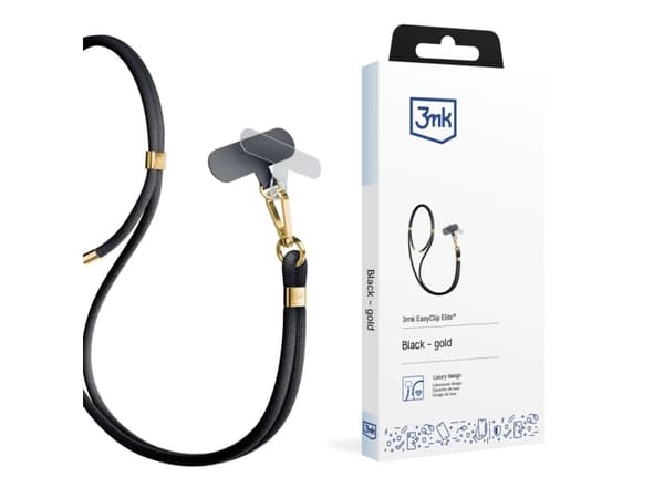 Smycz do telefono - 3mk EasyClip Elite - Svart (gull)