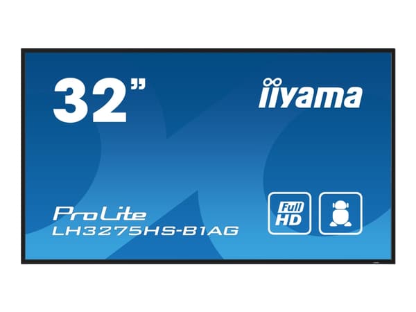 iiyama ProLite LH3275HS-B1AG - 32" Diagonalklasse (31.5" synlig) LED-bakgrunnsbelyst LCD-skjerm - intelligent skilting - med innebygd SoC-mediespille Sort