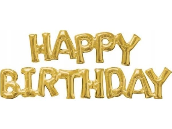 Teka Balon foliowy Happy Birthday złoty