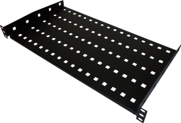 Alantec kiinteä hylly 19" 1U syvyys 280mm, musta, 2 kiinnityspistettä