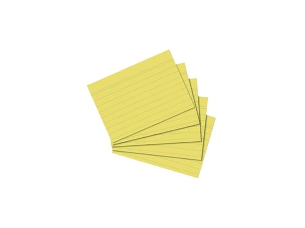 herlitz indexkort, DIN A8, linjerade, gula, av papper, 170 g/m², träfritt, linjefärg: blå, dubbla (10836328)