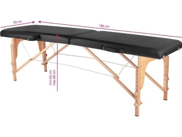 Activeshop KOMFORT MASSAGEBORD I TRÄ ACTIV FIZJO 2 SEGMENT SVART