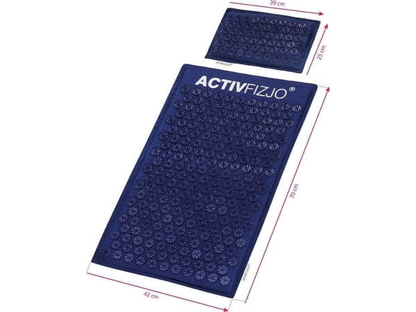 Activeshop ACTIVFIZJO PREMIUM NATURLIG AKUPRESSUURMATTE, MARINEBLÅ MED PUTE