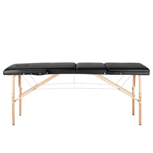 Activeshop fällbart massagebänk 3-delat, trä, modell Comfort Activ FIZJO, svart