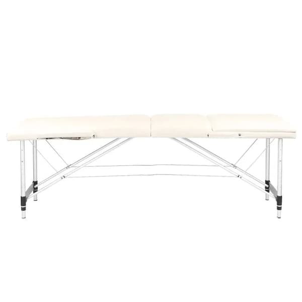 Activeshop hopfällbart massagebänk 3-delat, aluminium, modell Comfort Activ FIZJO, krämfärgad