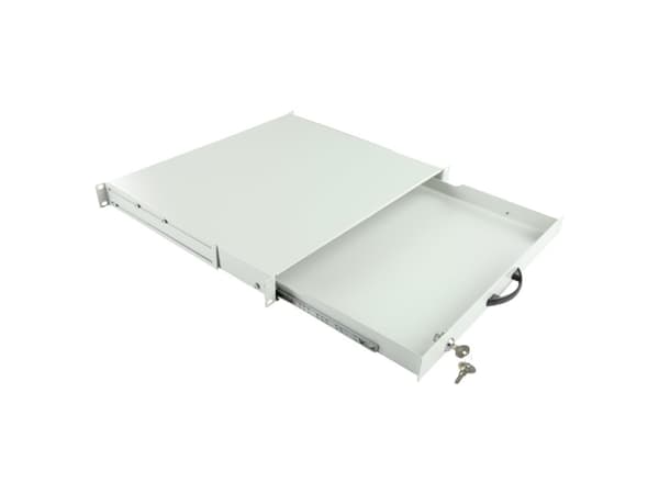 Lanview by Logon - Racktastaturskuff - general use, lockable - hvit, RAL 7035 - 1U - 19"