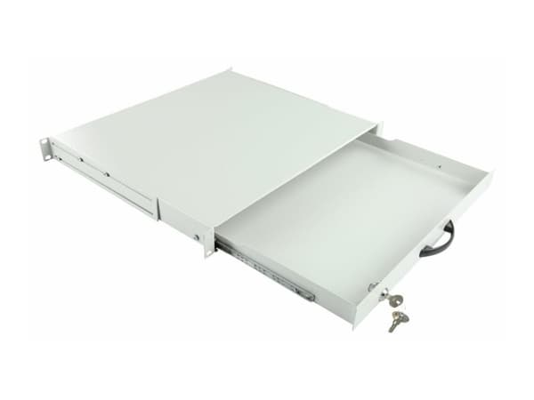 Lanview by Logon - Racktastaturskuff - general use, lockable - hvit, RAL 7035 - 1U - 19"