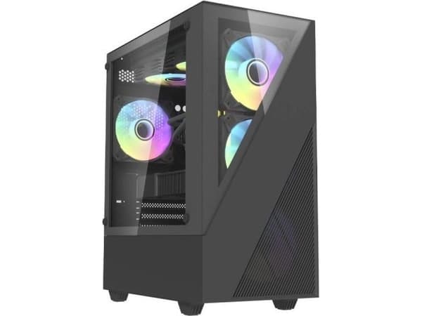 Datorväska Aigo E330M + 4 argb-fläktar (svart)