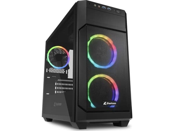 Sharkoon V1000 RGB, Micro Tower, PC, Svart, micro ATX, Mini-ITX, Spela, Multi Svart