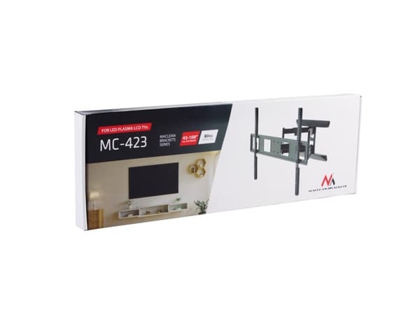 Maclean MC-423 TV-feste Full Motion TV-veggfeste 43"-100" maks 80 kg VESA 800x600 Justerbart tilt-svivel veggfeste