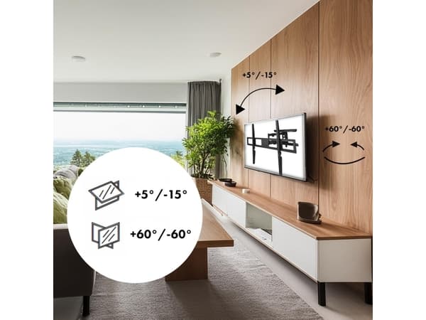Maclean MC-423 TV-feste Full Motion TV-veggfeste 43"-100" maks 80 kg VESA 800x600 Justerbart tilt-svivel veggfeste