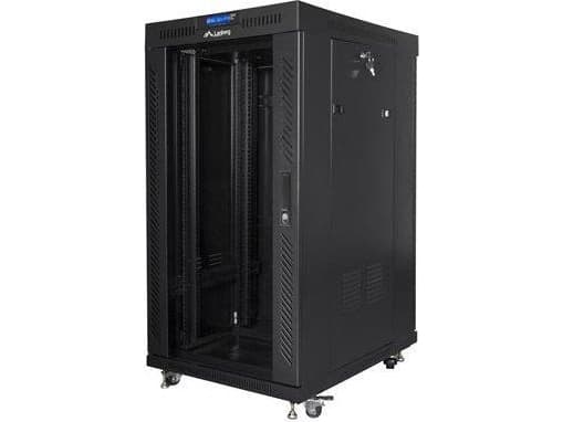 19" 22U 600X600 SVART LANBERG INSTALLATIONSRACK MED GLASDÖRR (FLAT PACK) V2