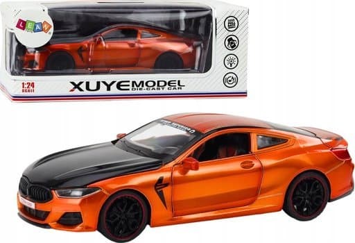 LeanToys Sports Car Metal Friction Drive Åpningsbare elementer 1:24 oransje