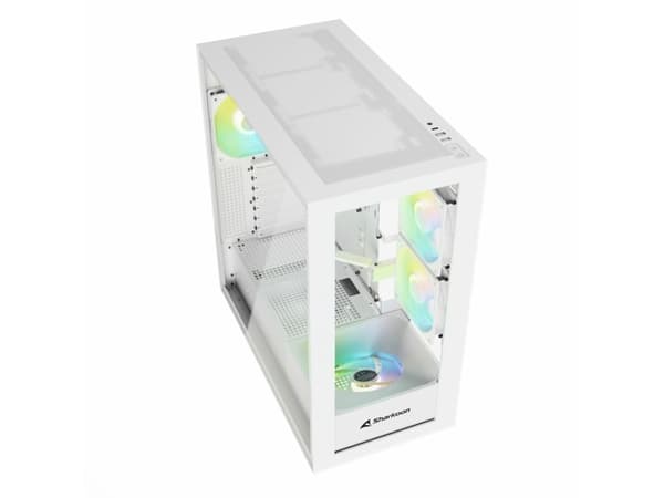 Sharkoon Rebel C60, Midi Tower, PC, Vit, ATX, micro ATX, Mini-ITX, Stål, Härdat glas, Spela