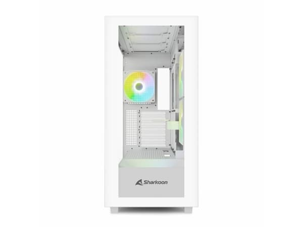 Sharkoon Rebel C60, Midi Tower, PC, Vit, ATX, micro ATX, Mini-ITX, Stål, Härdat glas, Spela