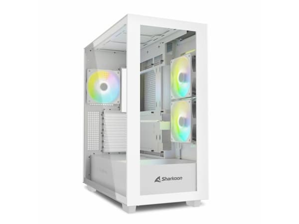 Sharkoon Rebel C60, Midi Tower, PC, Vit, ATX, micro ATX, Mini-ITX, Stål, Härdat glas, Spela Vit