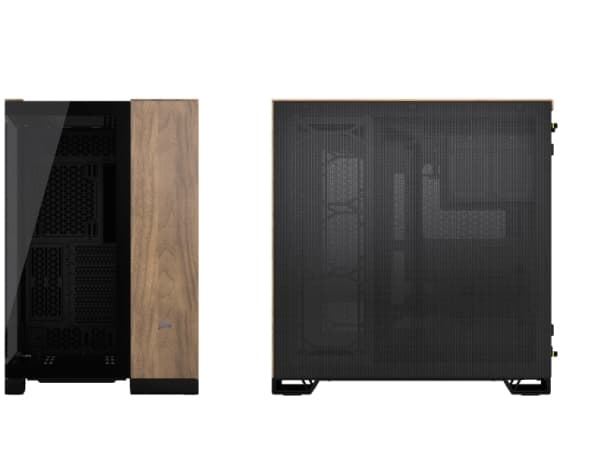 CORSAIR 6500X - Mid tower - utökad ATX - genomskinlig sidopanel (härdat glas) - ingen strömförsörjning (ATX) - valnötsträ, svart - USB/ljud
