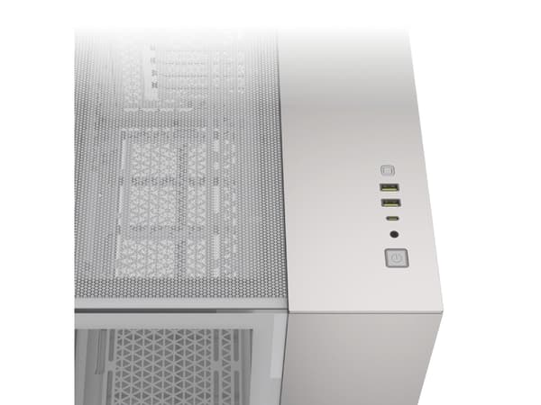 CORSAIR 2500X - Mid tower - micro ATX - sidepanel med vindu (herdet glass) - ingen strømforsyning (ATX) - satin gray aluminum, hvit - USB/lyd