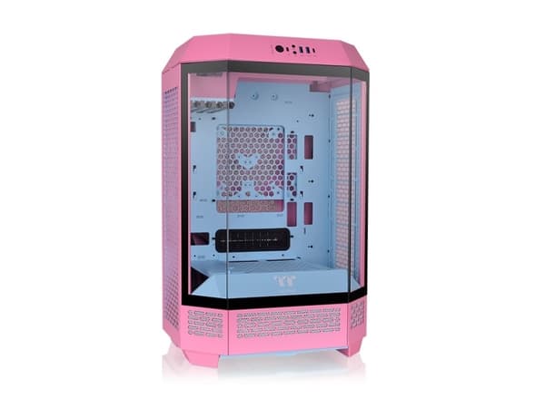 Thermaltake The Tower 300 - Microtower - mini ITX / micro ATX - genomskinlig sidopanel (härdat glas) - ingen strömförsörjning (PS/2) - bubbelrosa - U