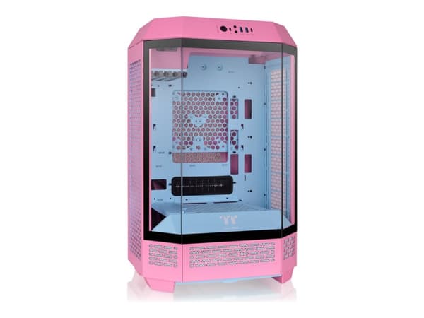 Thermaltake The Tower 300 - Microtower - mini ITX / micro ATX - genomskinlig sidopanel (härdat glas) - ingen strömförsörjning (PS/2) - bubbelrosa - U Rosa