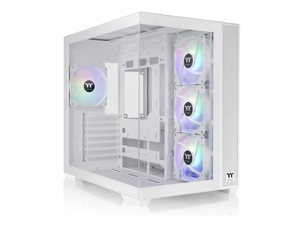 Thermaltake View 380 TG ARGB - Keskitorni - ATX - sivupaneeli ikkunalla (karkaistu lasi) - ei virtalähdettä (PS/2) - lumi - USB/ääni Valkoinen