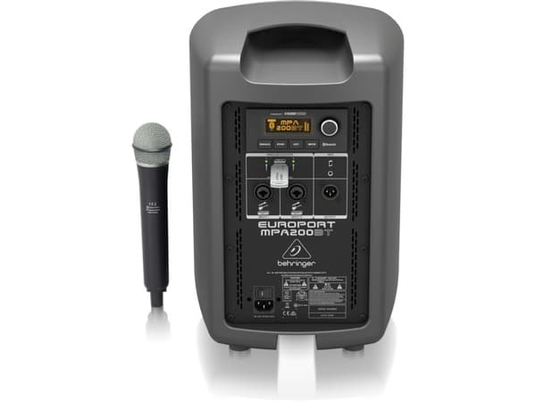 Behringer EUROPORT MPA200BT, 2-tie, 200 W, D, musta, LCD, Kaapeli & langaton