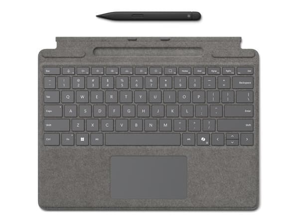 Microsoft Surface Pro Keyboard for Business - Tastatur - med penneoppvaring - med akselerometer, touchpad - bagbelyst - QWERTY - Italiensk - platina