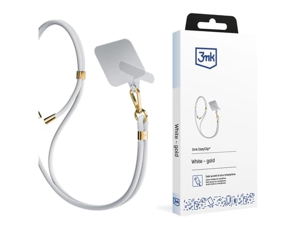 Smycz do telefono - 3mk EasyClip - Hvit (gull)