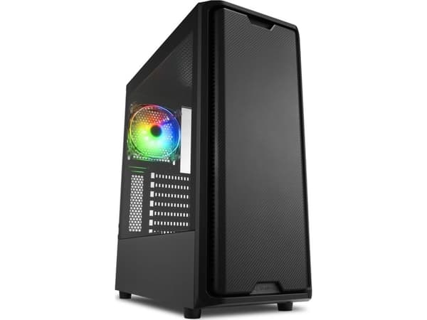 Sharkoon SK3 RGB, Midi Tower, PC, Svart, ATX, micro ATX, Mini-ITX, Multi, Fall fläktar Svart