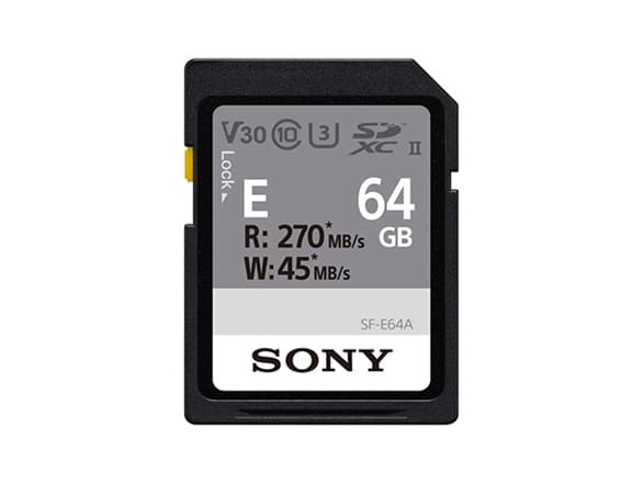 Sony E Series SF-E64A - Flash-minneskort - 64 GB - Video Class V30 / UHS-I U3 / Class10 - SDXC UHS-II