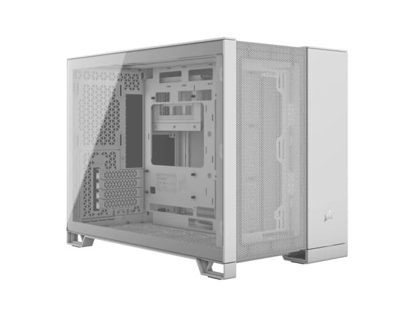 CORSAIR 2500D AIRFLOW - Mid tower - micro ATX - genomskinlig sidopanel (härdat glas) - ingen strömförsörjning (ATX) - vit - USB/ljud