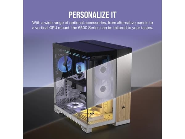CORSAIR 6500D AIRFLOW - Mid tower - ATX - genomskinlig sidopanel (härdat glas) - ingen strömförsörjning (ATX) - svart - USB/ljud