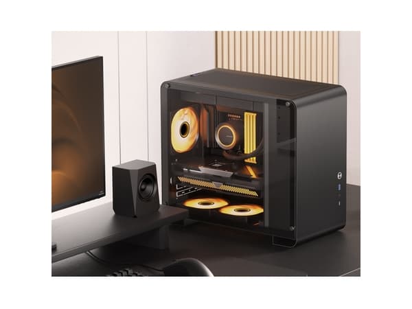 Jonsbo U4 Mini, Mini Tower, PC, Svart, ITX, Mini-ATX, Stål, Härdat glas, Spela