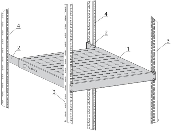 EFB Elektronik 691651FGR.8, Hylle, Grå, Stål, 120 kg, 1U, 482,6 mm