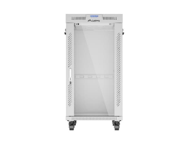 19" 22U 600X800 GRÅ LCD GLASDÖRR LANBERG (FLAT PACK) V2 INSTALLATIONSRACK