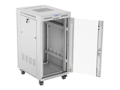 19" 22U 600X800 GRÅ LCD GLASDÖRR LANBERG (FLAT PACK) V2 INSTALLATIONSRACK