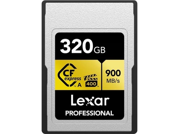Lexar Professional CFexpress Type A, 320 GB, CFexpress, 900 MB/s, 800 MB/s, Stöttålig, Temperaturbeständig, Vibrationssäker, Silver