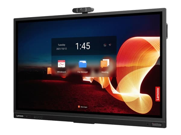 Lenovo ThinkVision T75 - 75" Diagonalklasse LED-bakgrunnsbelyst LCD-skjerm - interaktiv - med berøringsskjerm (multiberøring) / 8-mikrofonsoppstillin Sort