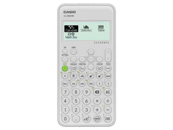 Casio fx-350CW, Lomme, Vitenskaplig, 12 sifre, Batteri, Hvit Hvit