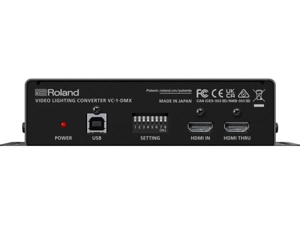 Roland VC-1-DMX, 512 kanaler, Sort, XLR3/XLR5, AC, 180 mm, 115 mm
